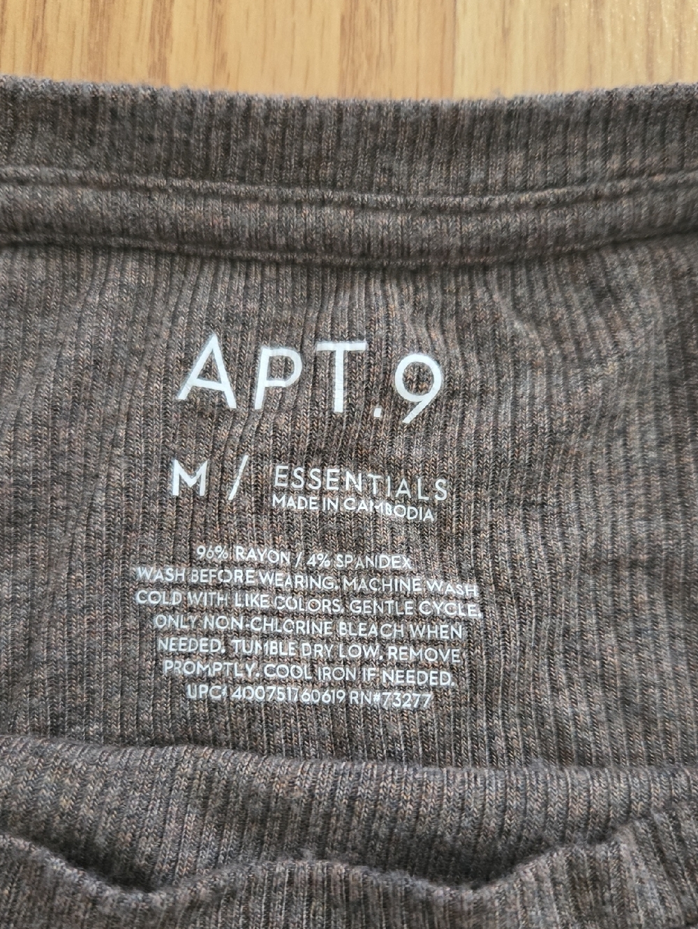 Women's Brown Ribbed Top - Picture 2 of 5